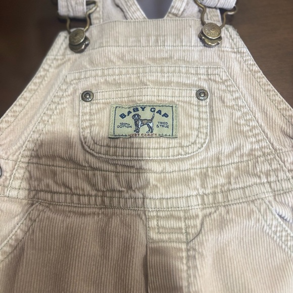 Beige Corduroy Kids Overalls - Picture 2 of 5